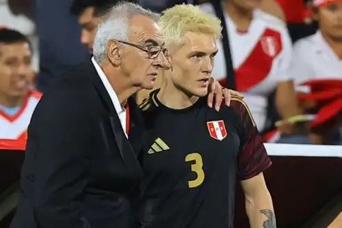 Oliver Sonne, debuta con la selección peruana en un partido amistoso ante Nicaragua en el estadio Alejandro Villanueva de La Victoria. Foto: ANDINA/ Carlos Lezama Villantoy
