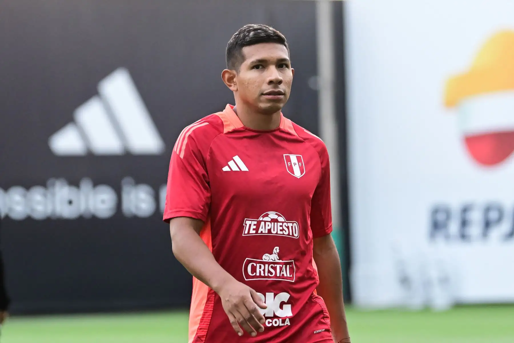 Edison Flores, enentrenamientos de la Selección Peruana, pensado ya en lo que será el próximo partido amistoso ante República Dominicana. Foto: Difusión