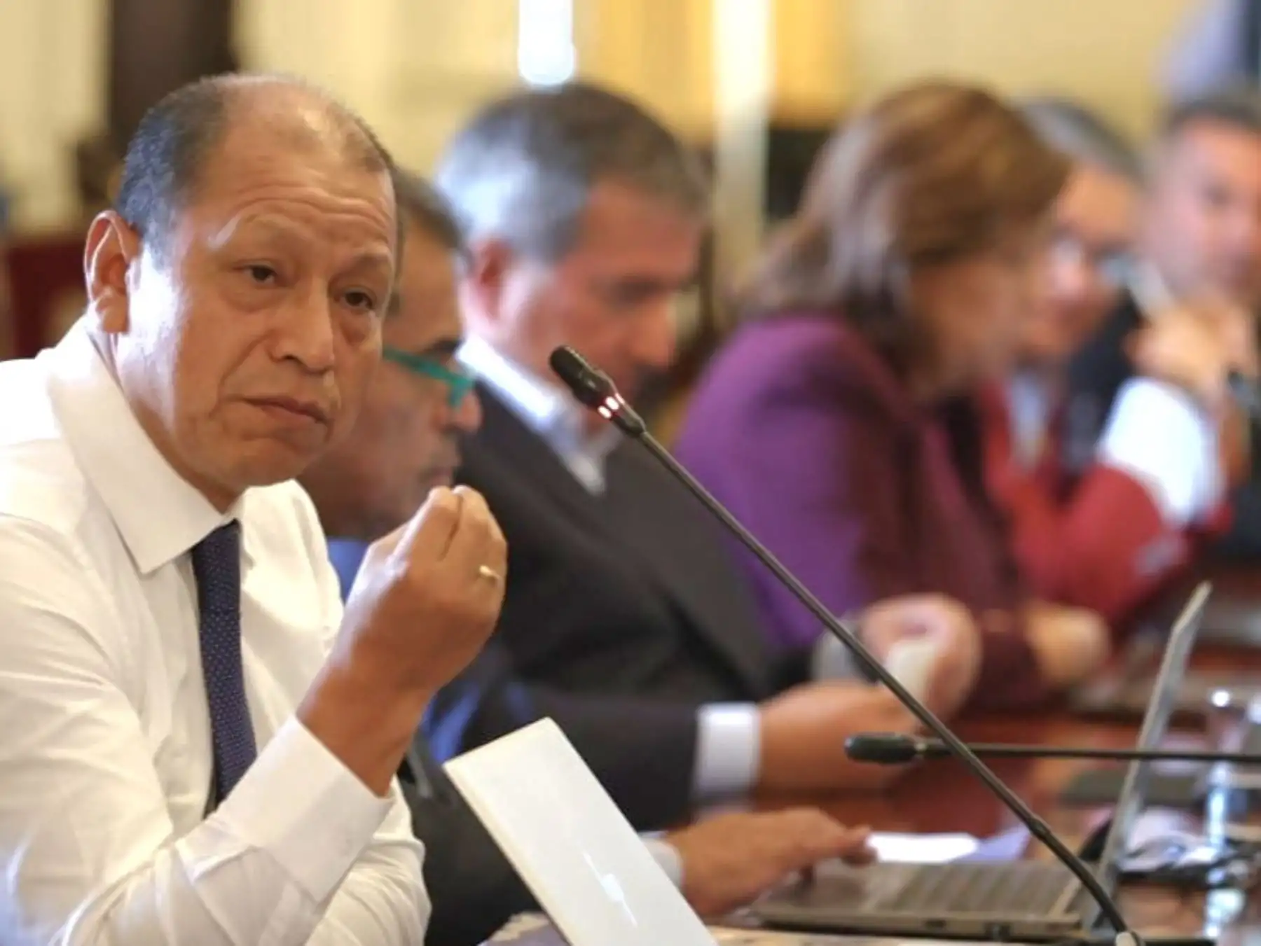 La presidenta Dina Boluarte encabeza, en estos momentos, el Consejo de Ministros, en el que se debaten medidas para fortalecer la lucha contra la delincuencia y el crimen organizado en todo el país. Foto: ANDINA/ Prensa Presidencia