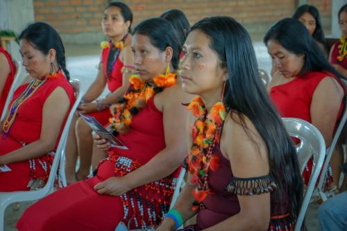 Lideresas amazónicas se reunieron en Santa María de Nieva, provincia de Condorcanqui, y  compartieron su trabajo y acciones frente a los casos de violencia sexual que sufren niñas, niños, adolescentes y mujeres en sus territorios. ANDINA/ Andina.