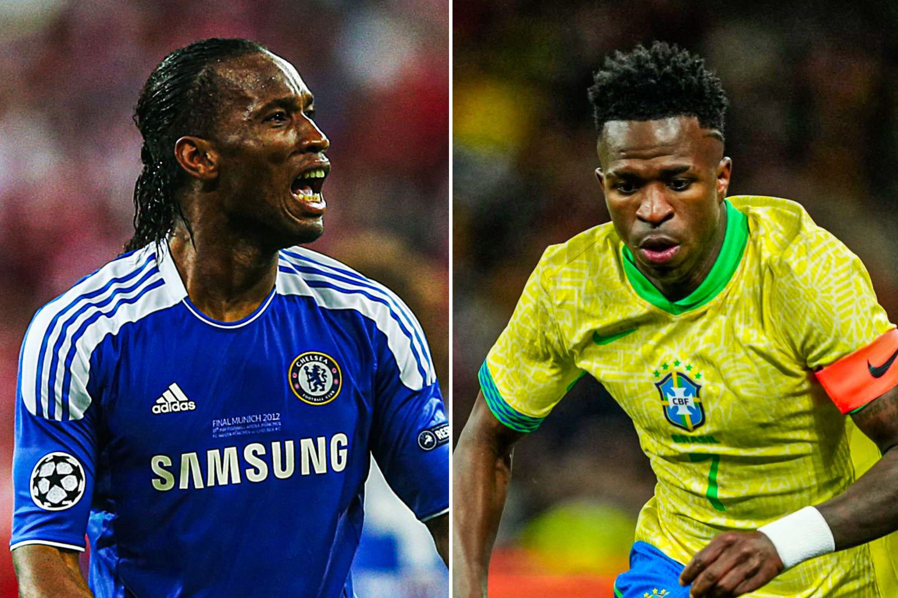 Didier Drogba y Vinícius Jr.