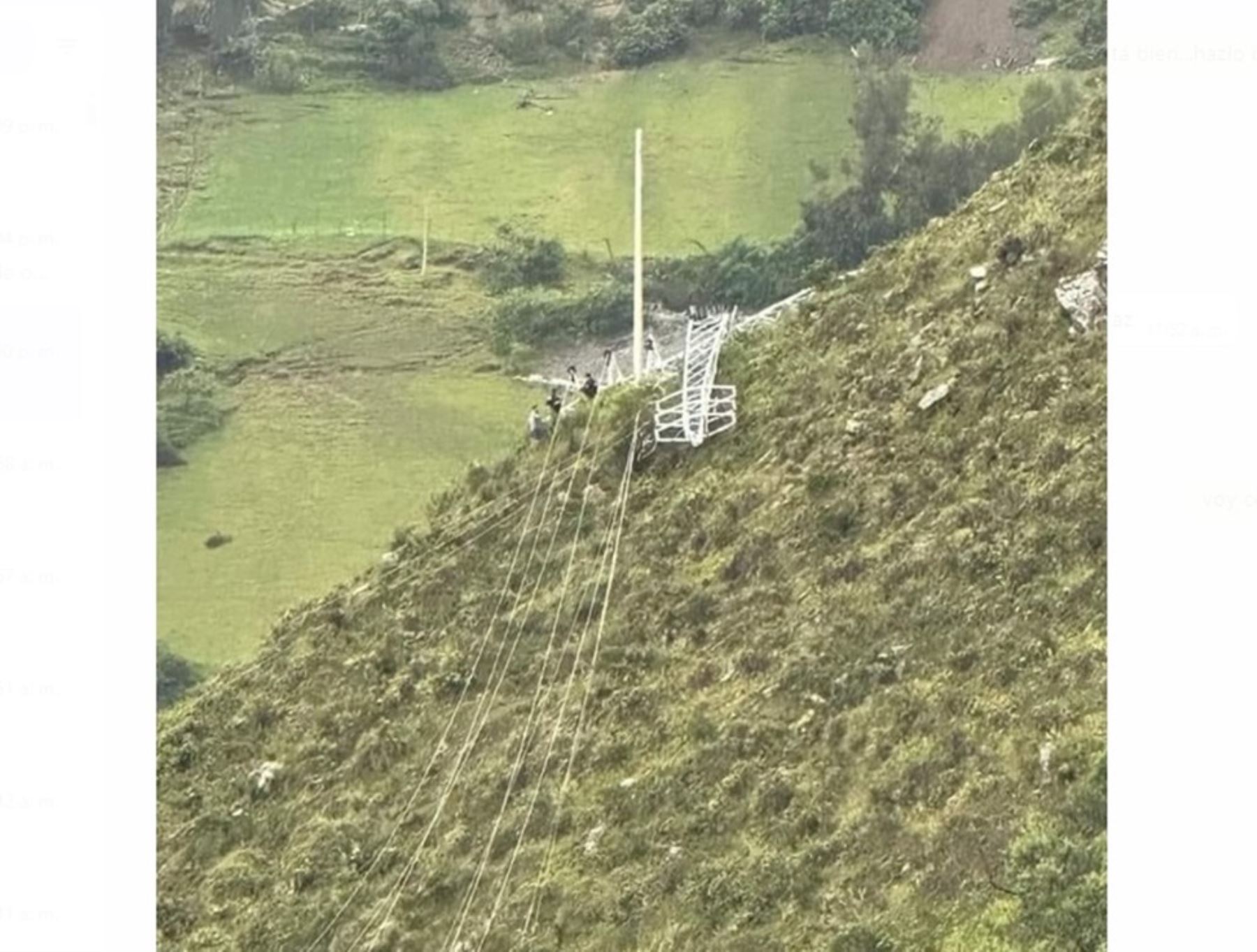 Presuntos mineros ilegales dinamitaron dos torres de alta tension ubicadas dentro de la zona donde opera la mina Poderosa, en el distrito y provincia de Pataz, en la sierra de La Libertad.