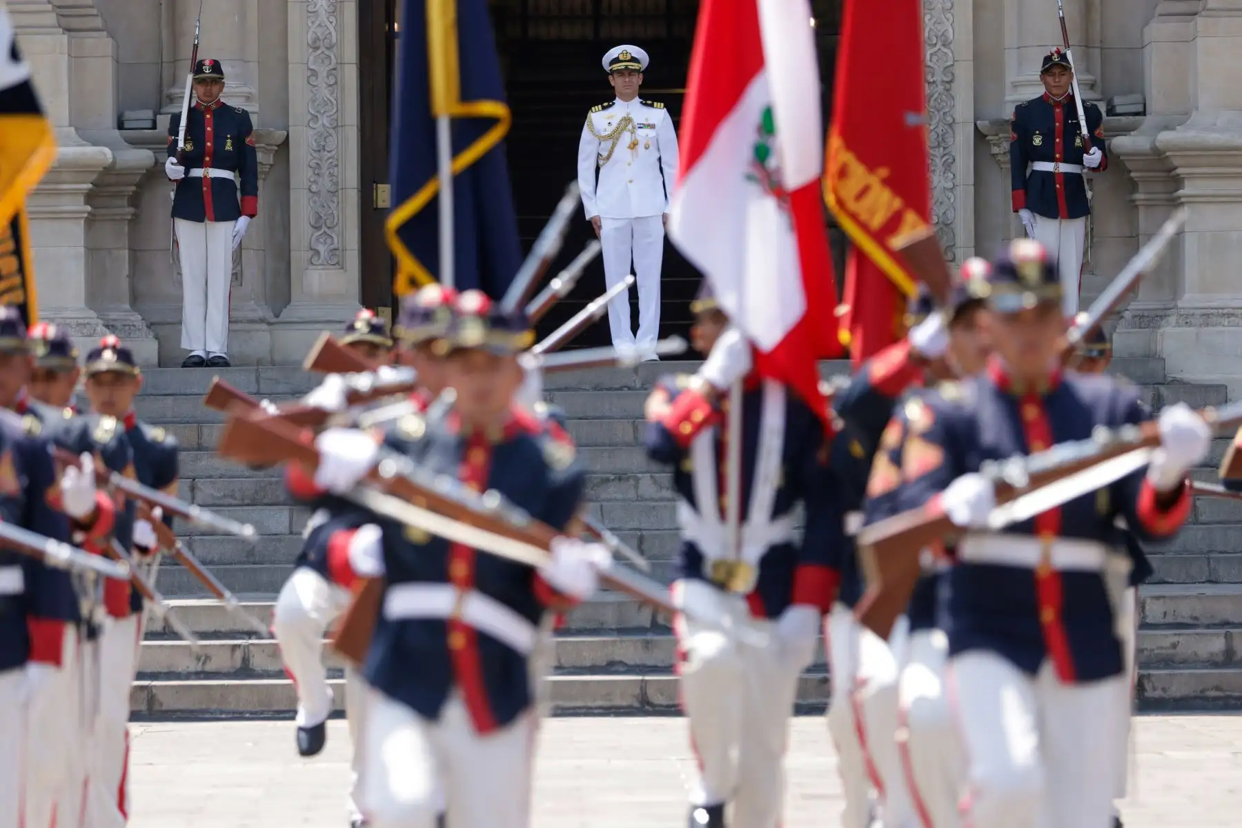Tradicional Cambio de Guardia en Palacio de Gobierno. Foto. ANDINA/ Prensa Presidencia