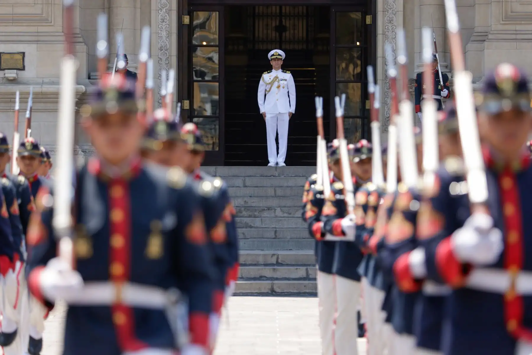 Tradicional Cambio de Guardia en Palacio de Gobierno. Foto. ANDINA/ Prensa Presidencia