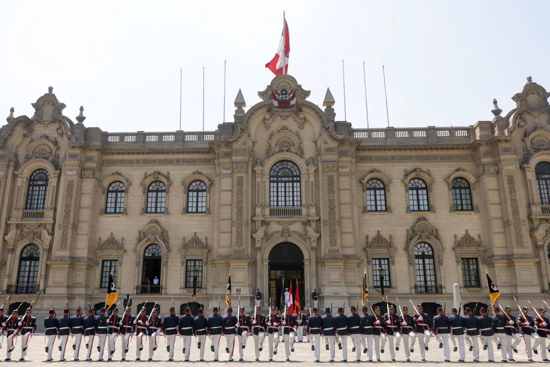 Tradicional Cambio de Guardia en Palacio de Gobierno. Foto. ANDINA/ Prensa Presidencia
