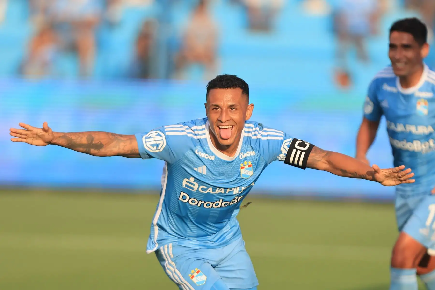 Yoshimar Yotún celebra el segundo gol celeste. Sporting Cristal enfrenta a Sport Huancayo por el Torneo Apertura. Foto: ANDINA/Jhonel Rodríguez Robles