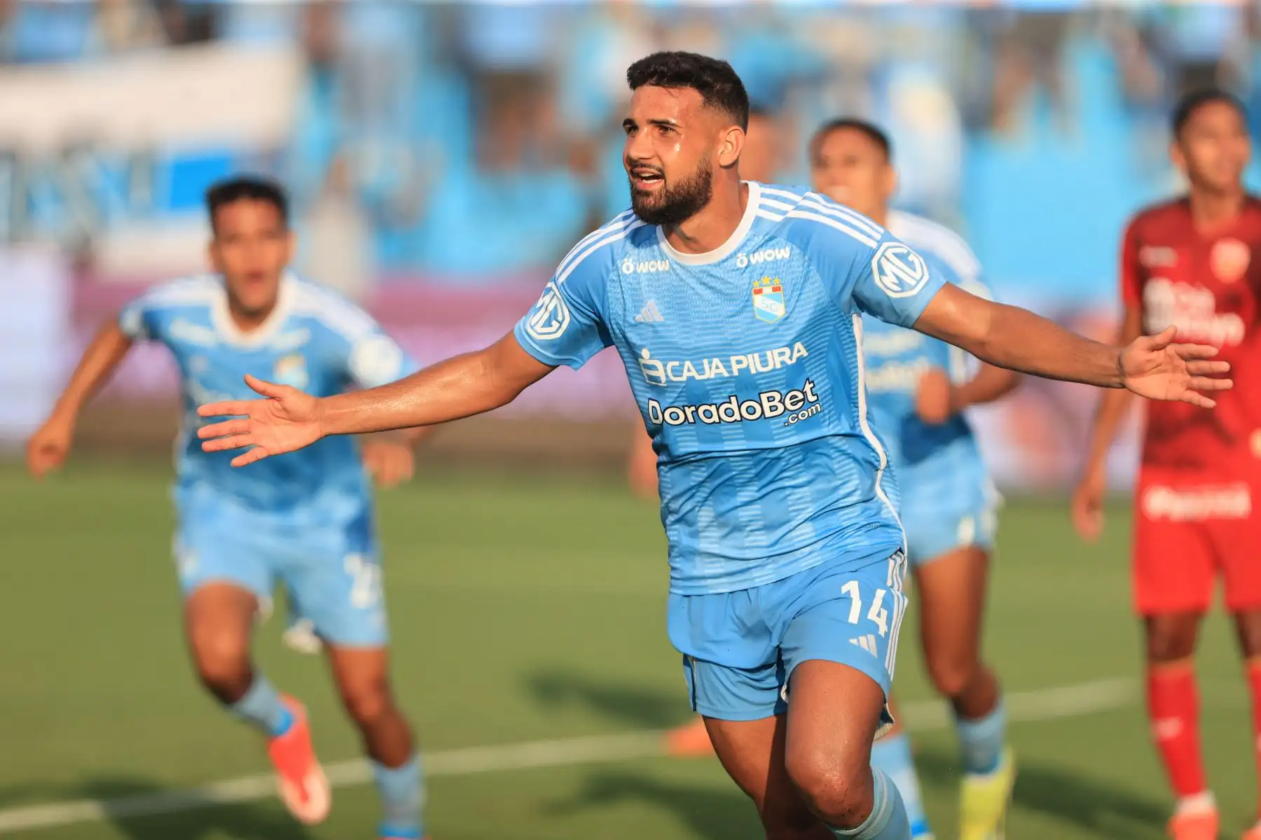 Ignacio celebra su anotación. Sporting Cristal enfrenta a Sport Huancayo por el Torneo Apertura. Foto: ANDINA/Jhonel Rodríguez Robles
