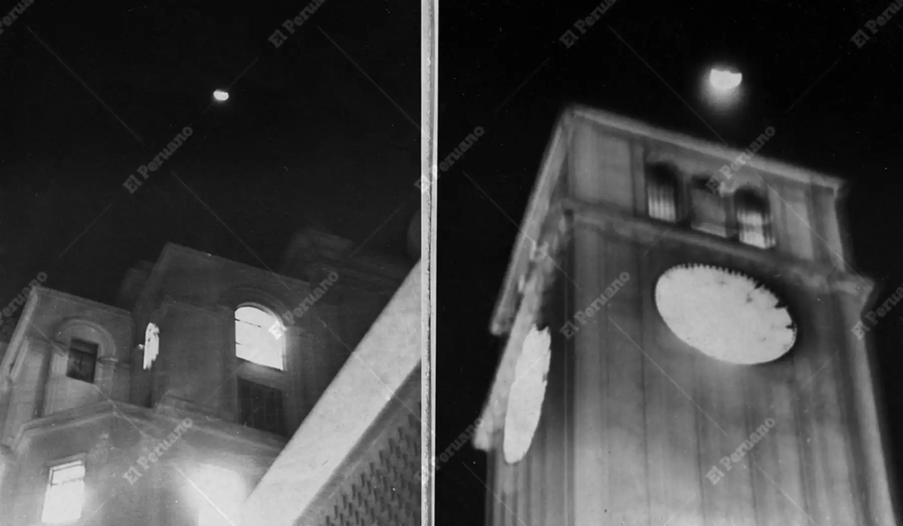 Lima - 10 febrero 1971 / Dos aspectos del eclipse total de la Luna que tuvo lugar en la madrugada, empezó a las 00:57 y terminó pasadas las 4 de la mañana. Foto: Archivo Histórico de El Peruano