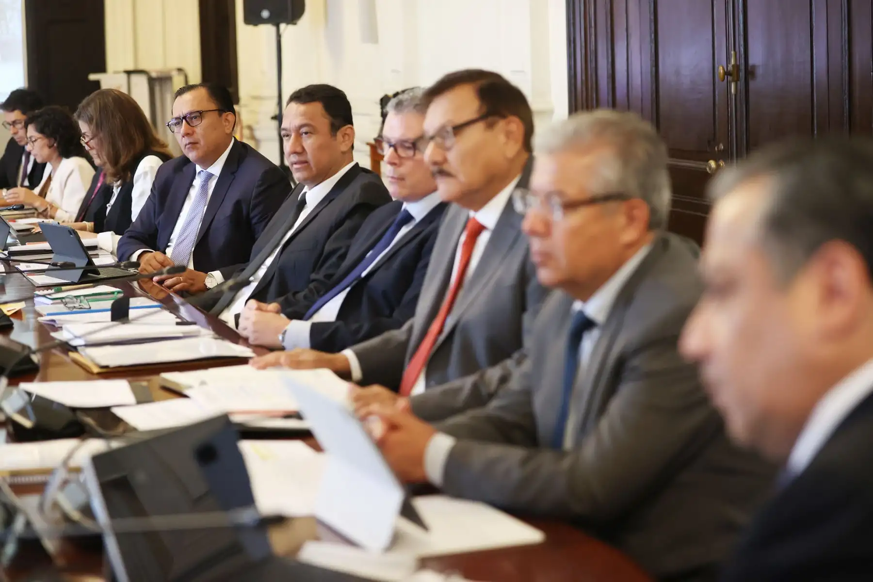 La Presidenta de la República, Dina Boluarte, lidera una nueva sesión del Consejo de Ministros, a cargo de Gustavo Adrianzén.
Foto: ANDINA/ Prensa Presidencia
