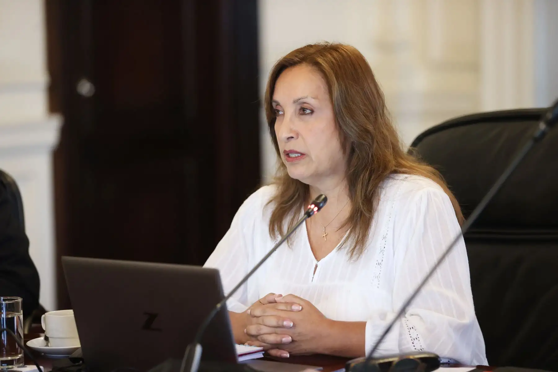 La Presidenta de la República, Dina Boluarte, lidera una nueva sesión del Consejo de Ministros, a cargo de Gustavo Adrianzén.
Foto: ANDINA/ Prensa Presidencia