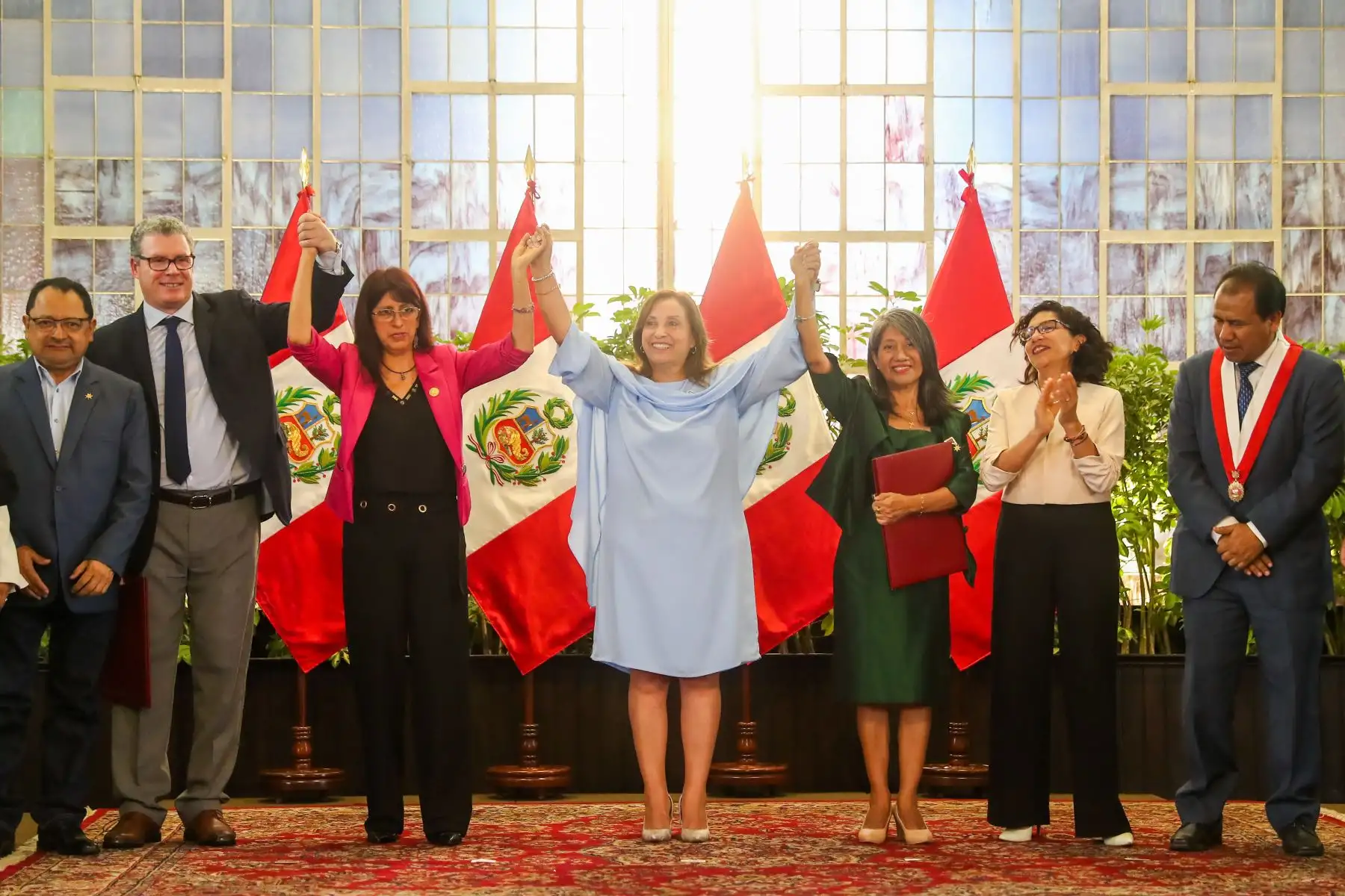 La presidenta de la República, Dina Boluarte, participó en la ceremonia de Promulgación de Ley que establece la creación de la Universidad Nacional Autónoma de Bellas Artes y la Universidad Nacional de Folklore José María Arguedas. Foto: ANDINA/Presidencia