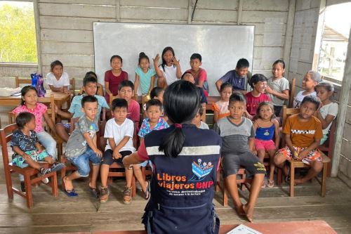La campaña Libros Viajeros BNP llegó a diversas comunidades indígenas en Loreto. Foto: BNP/Difusión