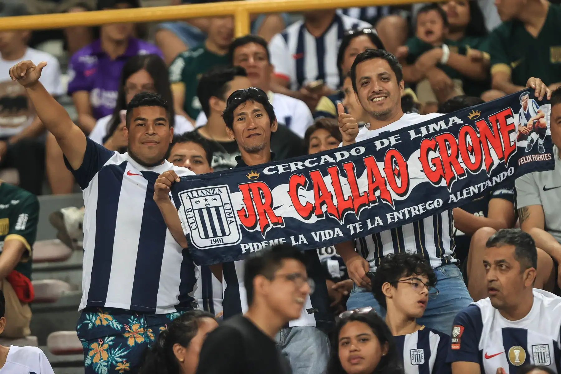 Hinchas de Alianza Lima. Alianza Lima vs Atlético Grau. Hinchas blanquiazules alientan al cuadro aliancista desde las tribunas previo al encuentro con Atlético Grau de Piura por el Torneo Apertura. Foto: ANDINA/Jhonel Rodríguez Robles