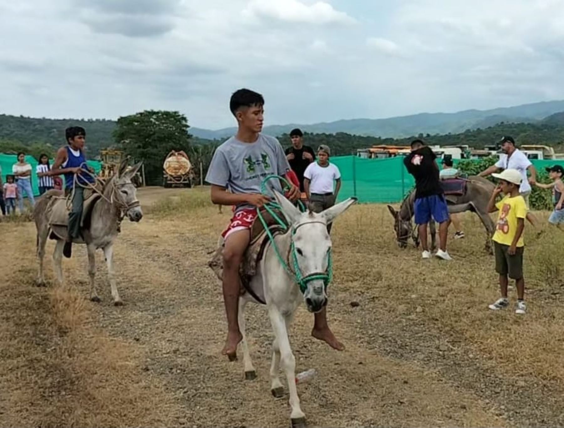 Vecinos del centro poblado Rica Playa, en Tumbes reviven la carrera de burros, una tradicional competencia tumbesina que ahora se busca rescatar. Foto: Milagros Rodríguez