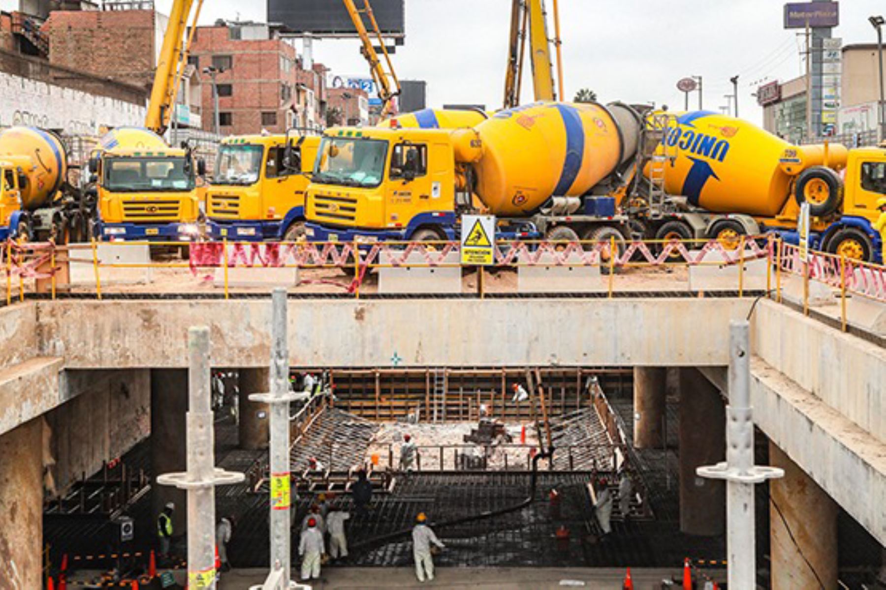 Obras para la construcción de la Línea 2 del Metro de Lima y Callao. ANDINA/Difusión