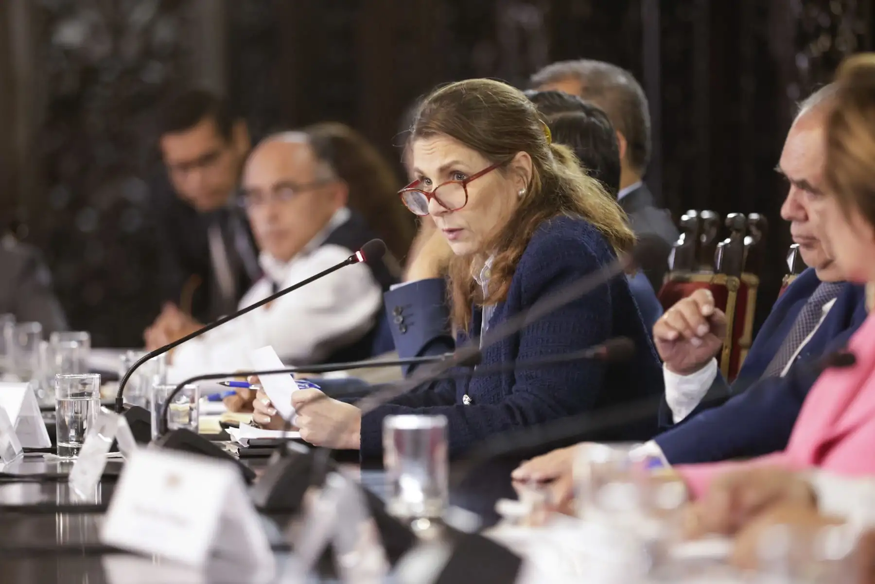 La presidenta de la República, Dina Ercilia Boluarte Zegarra, lideró una reunión de trabajo con congresistas y alcaldes de la región Piura desde Palacio de Gobierno. Foto: ANDINA/Presidencia