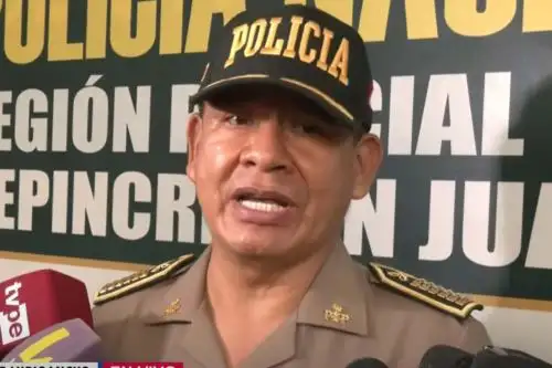 El coronel Marcial Flores, jefe de la División Policial (Divpol) Este, informó que la Policía está a la espera de los resultados que emita la Morgue Central de Lima para culminar la investigación preliminar. Foto: captura TV.