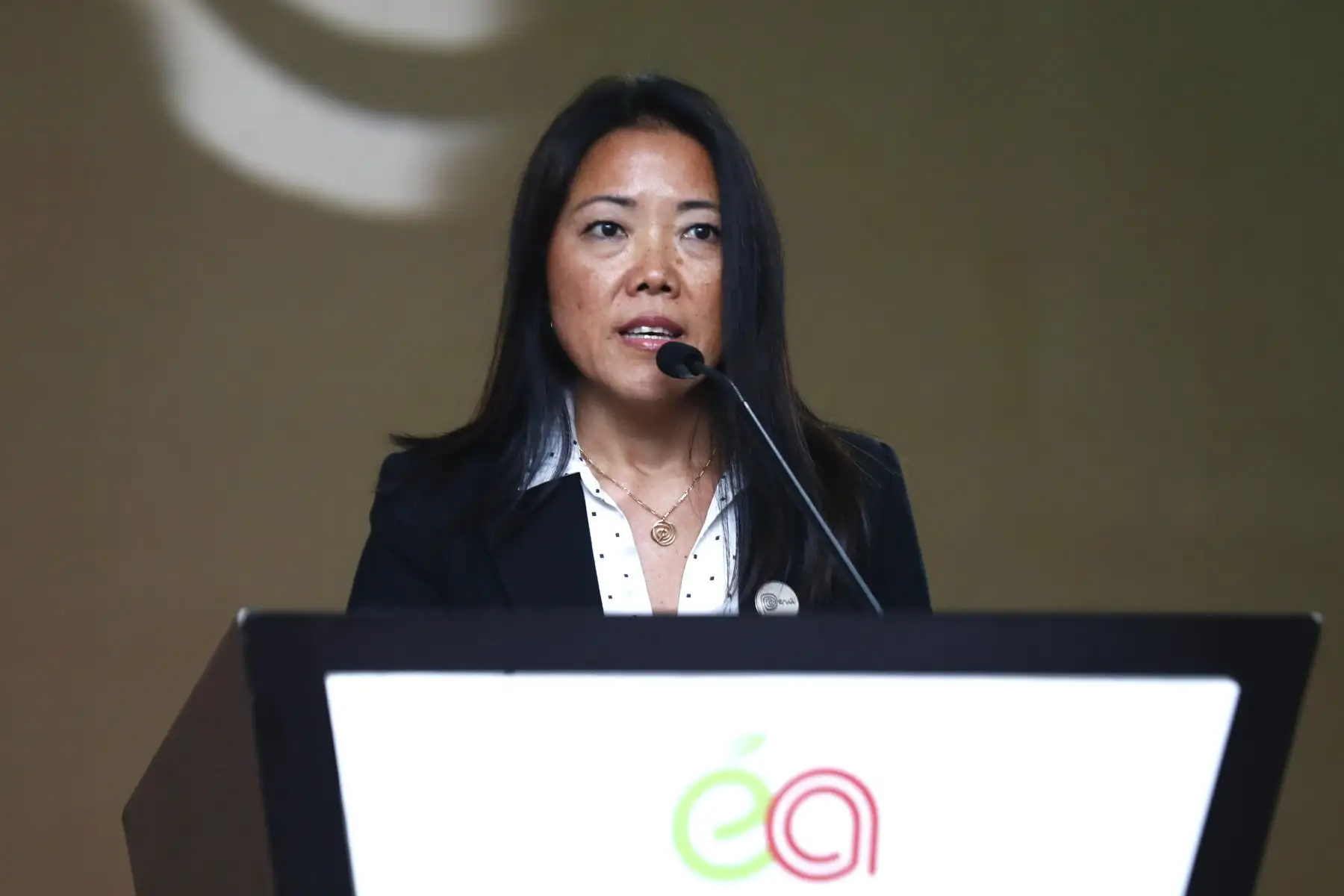 La presidenta ejecutiva de Promperú, Angélica Matsuda, participó en el lanzamiento oficial de la feria Expoalimentaria 2024, que se realizará del 25 al 27 de setiembre en el Centro de Exposiciones Jockey. Foto: ANDINA/Daniel Bracamonte