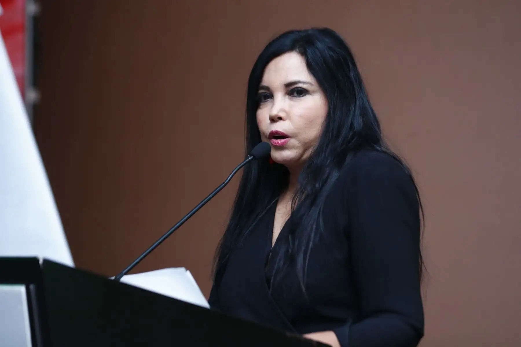 La ministra de Comercio Exterior y Turismo, Elizabeth Galdo, participó en el lanzamiento oficial de la feria Expoalimentaria 2024, que se realizará del 25 al 27 de setiembre en el Centro de Exposiciones Jockey. Foto: ANDINA/Daniel Bracamonte