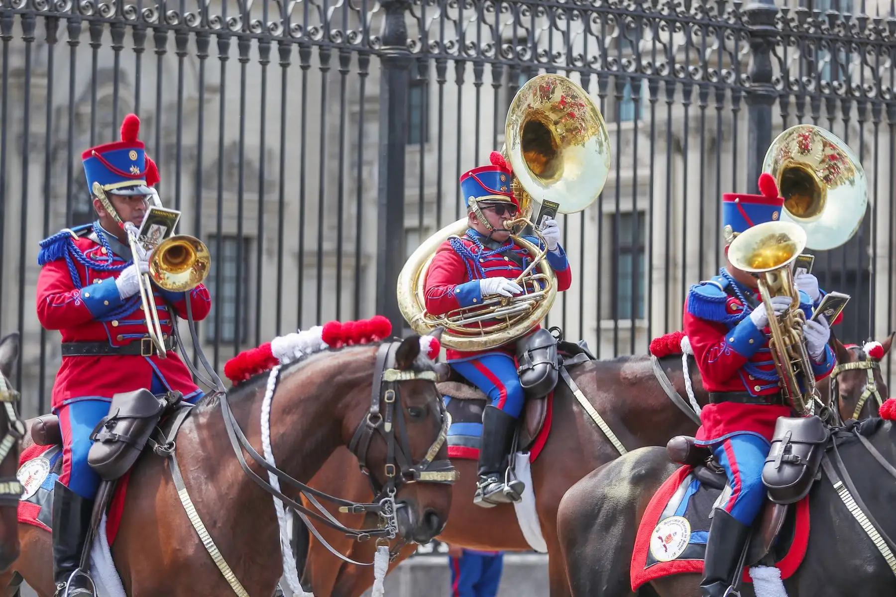 Tradicional cambio de guardia en Palacio de Gobierno. Foto: Presidencia