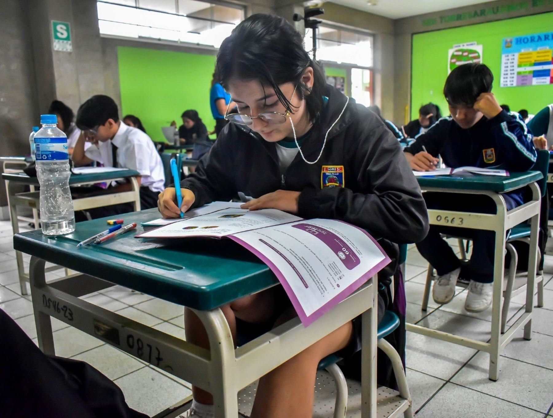 El Gobierno Regional de La Libertad aplica evaluación de aprendizaje a 77,000 escolares de 2do y 4to de secundaria de esta región. ANDINA/Difusión