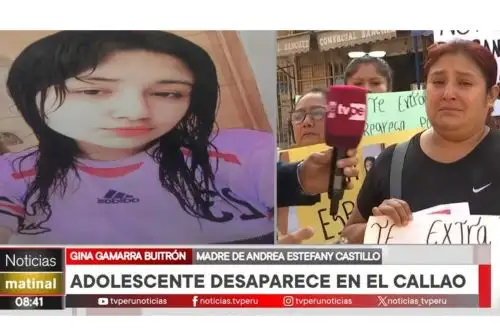 La madre de la menor de 16 años desaparecida desde hace tres semanas pide ayuda para encontrarla. ANDINA/Captura TV