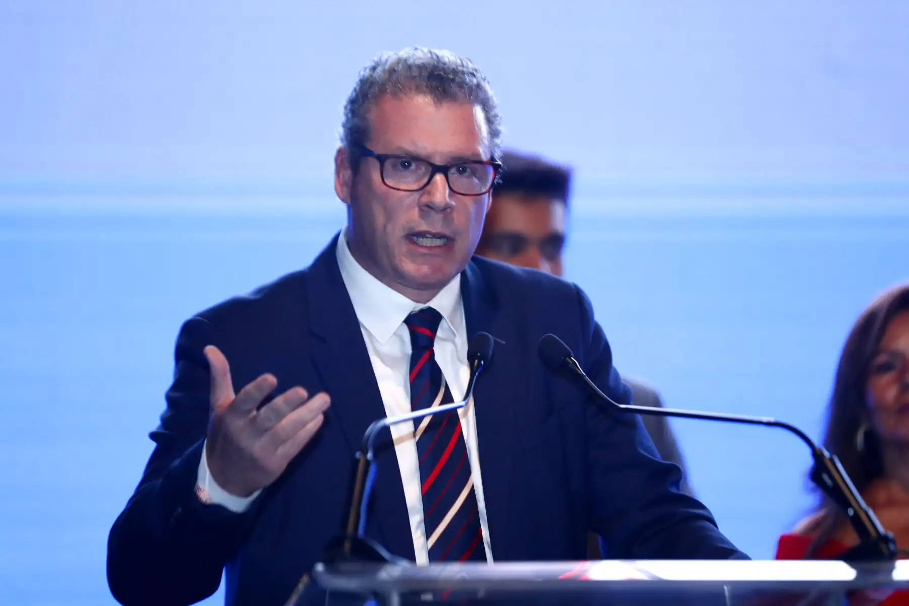 El ministro de Educación, Morgan Quero, participó en la colocación simbólica la primera piedra de las nuevas instalaciones en construcción del Colegio Franco Peruano ubicado en Santiago de Surco. Foto: ANDINA/Daniel Bracamonte