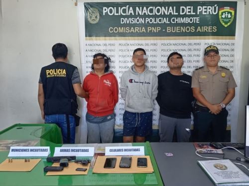 La Policía Nacional desarticuló una banda delincuencial implicada en robos y asaltos en el distrito de Nuevo Chimbote, provincia del Santa, región Áncash. ANDINA/Difusión