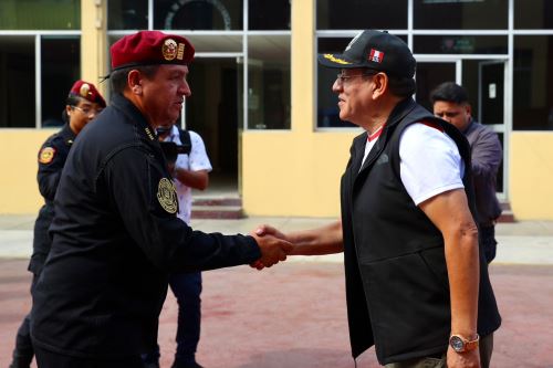 Presidente del Congreso, Alejandro Soto, visitó la sede de la Diveme de la PNP. ANDINA/Difusión