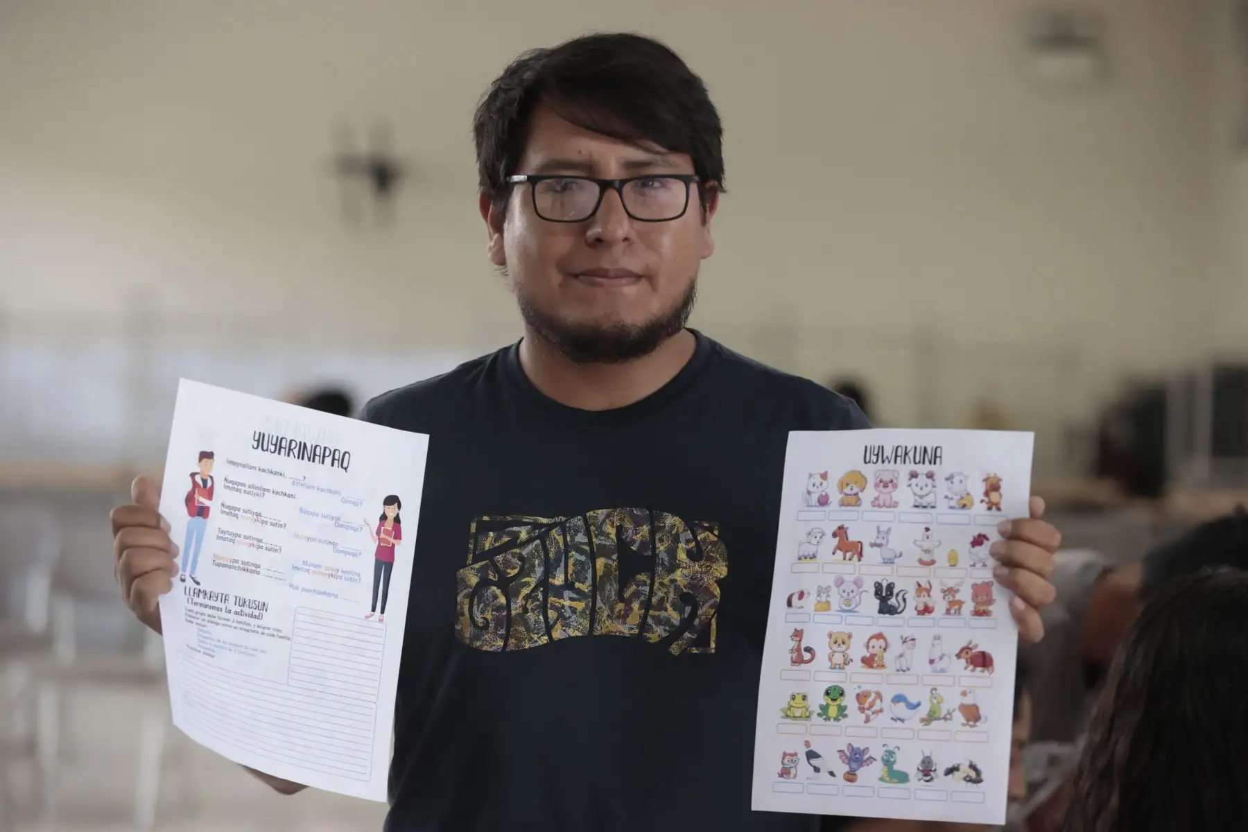 Ebert Villanueva Espino, ayacuchano, traductor e intérprete quechua, y acreditado como docente de la lengua quechua por el Ministerio de Cultura. Foto: ANDINA/ Vidal Tarqui