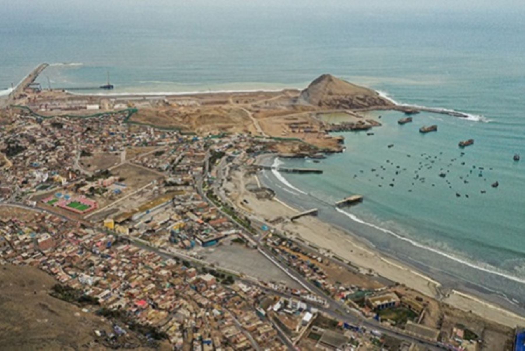Vista de la localidad de Chancay, donde se construye el megapuerto que conectará Sudamérica y China. Cortesía