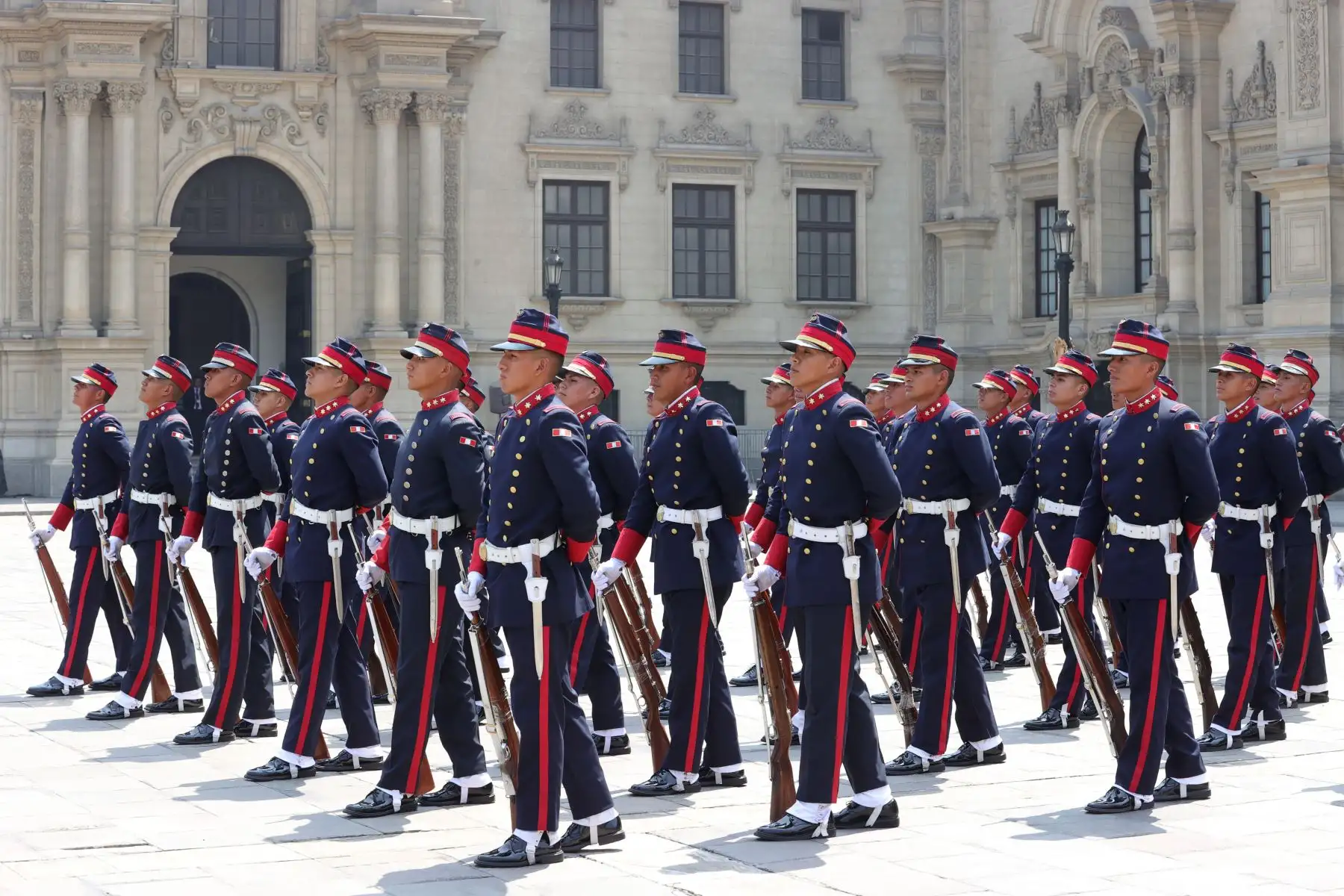 Tradicional cambio de guardia en Palacio de Gobierno. 
Foto: ANDINA/ Prensa Presidencia