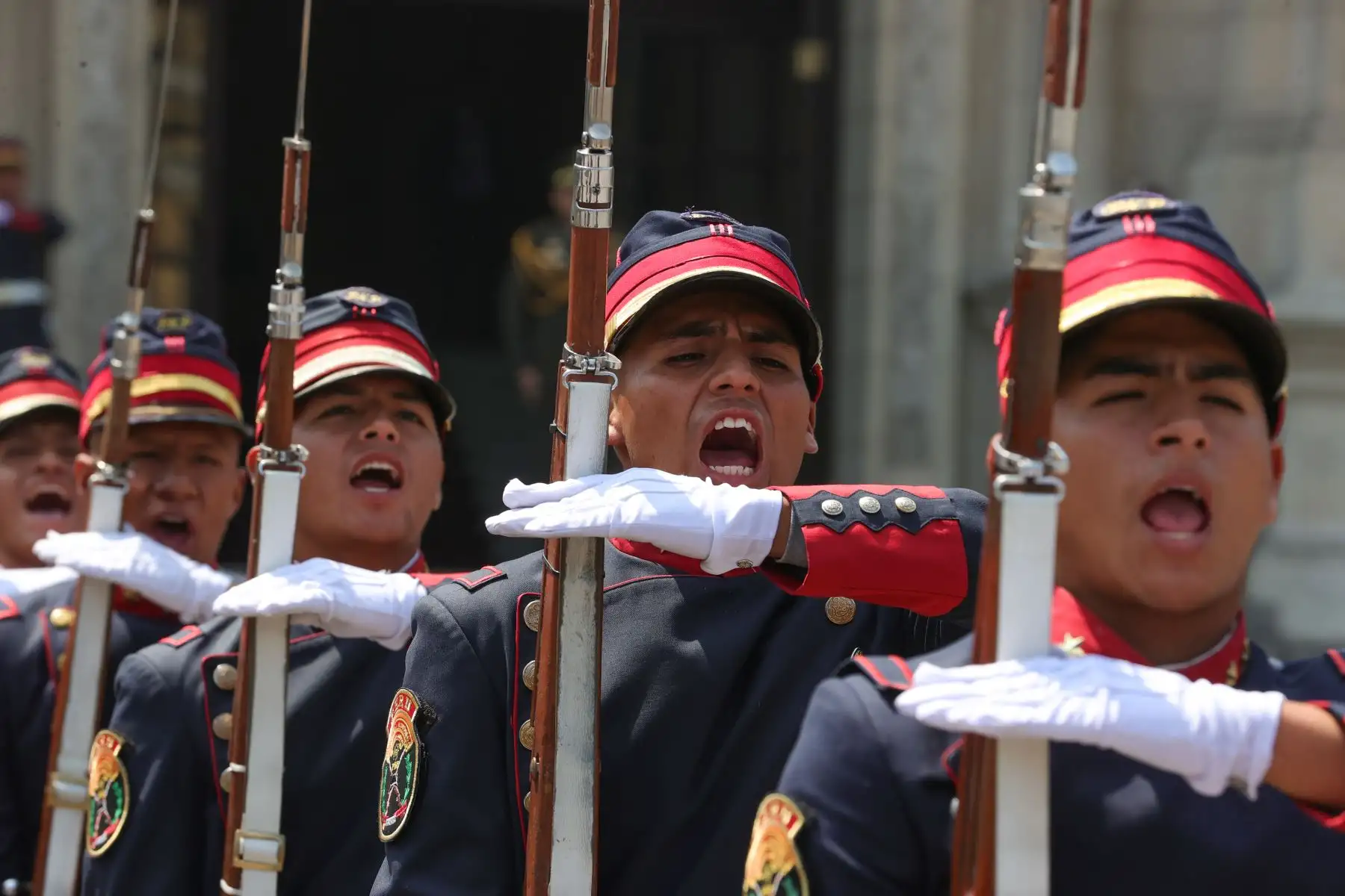 Tradicional cambio de guardia en Palacio de Gobierno. 
Foto: ANDINA/ Prensa Presidencia