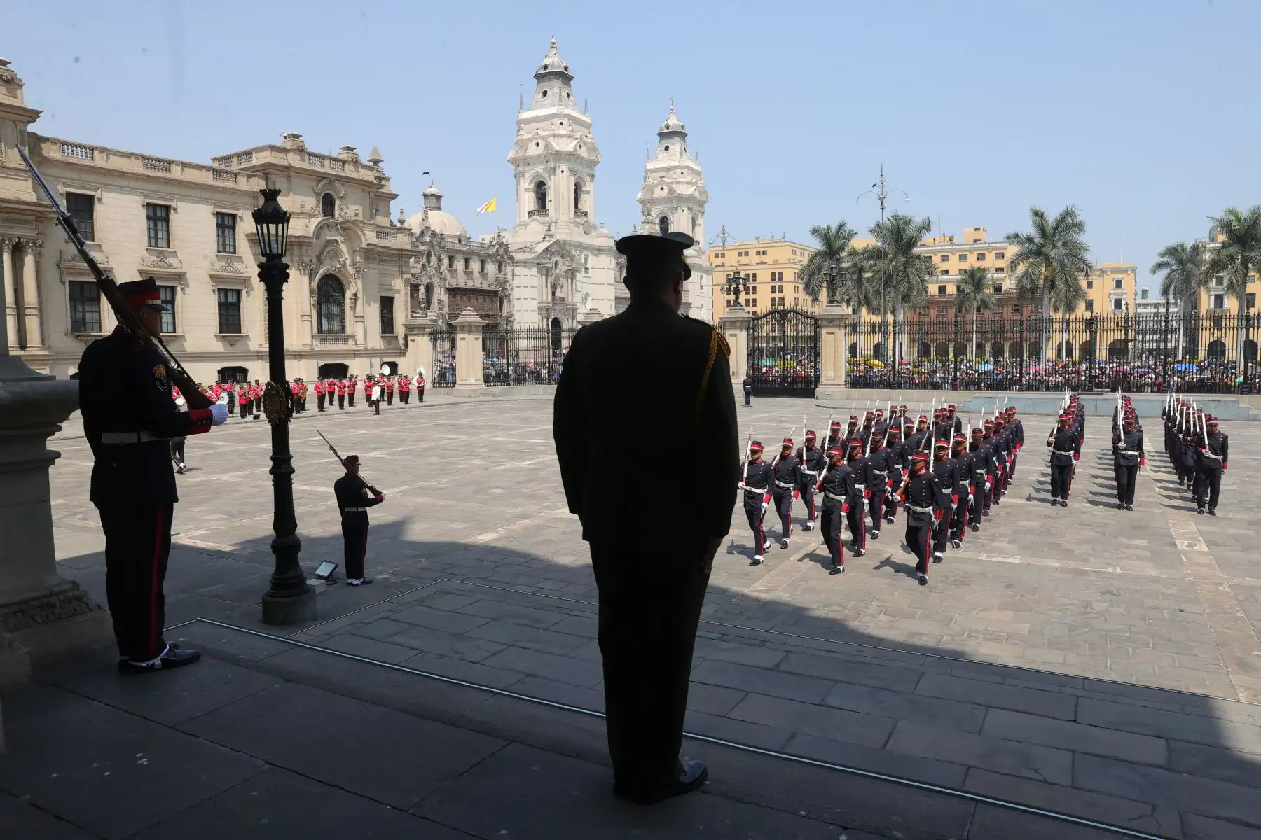 Tradicional cambio de guardia en Palacio de Gobierno. 
Foto: ANDINA/ Prensa Presidencia
