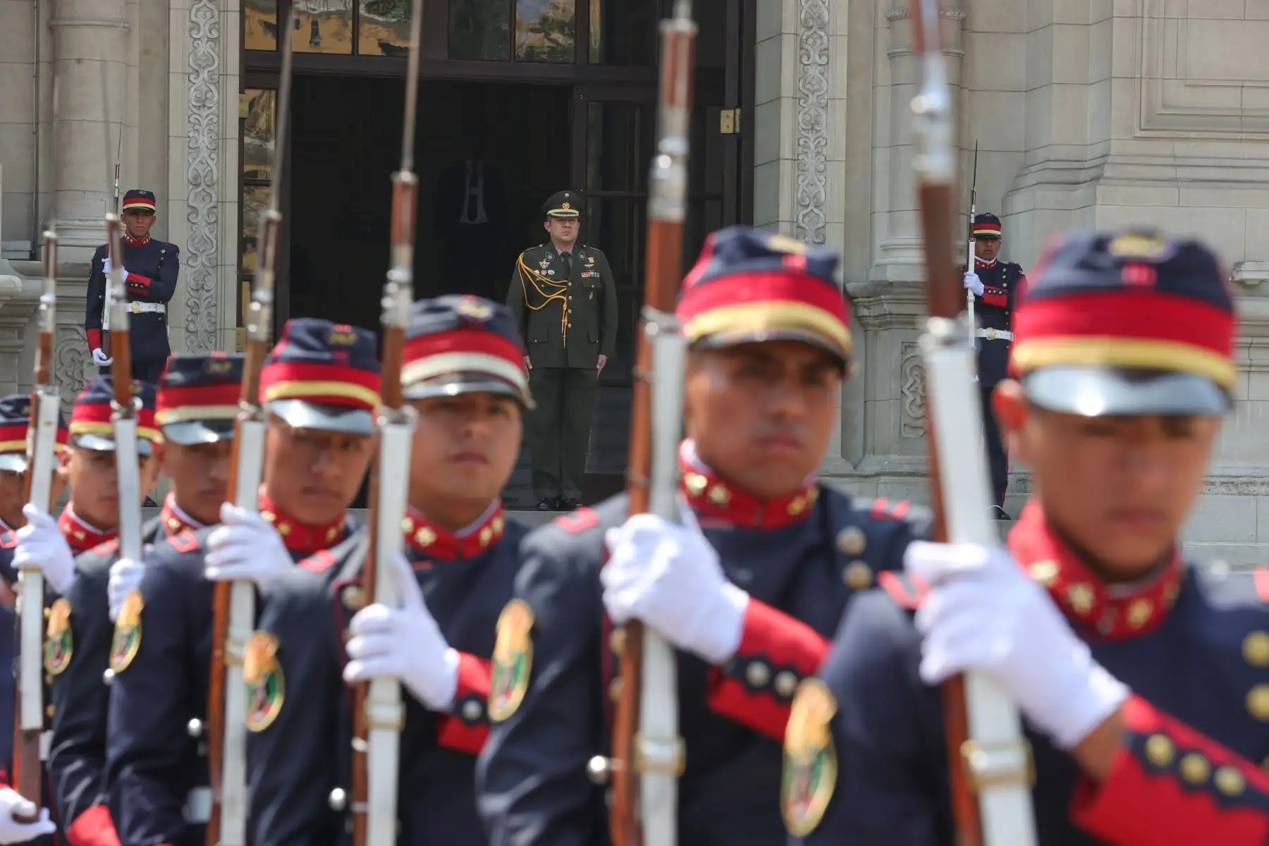 Tradicional cambio de guardia en Palacio de Gobierno. 
Foto: ANDINA/ Prensa Presidencia