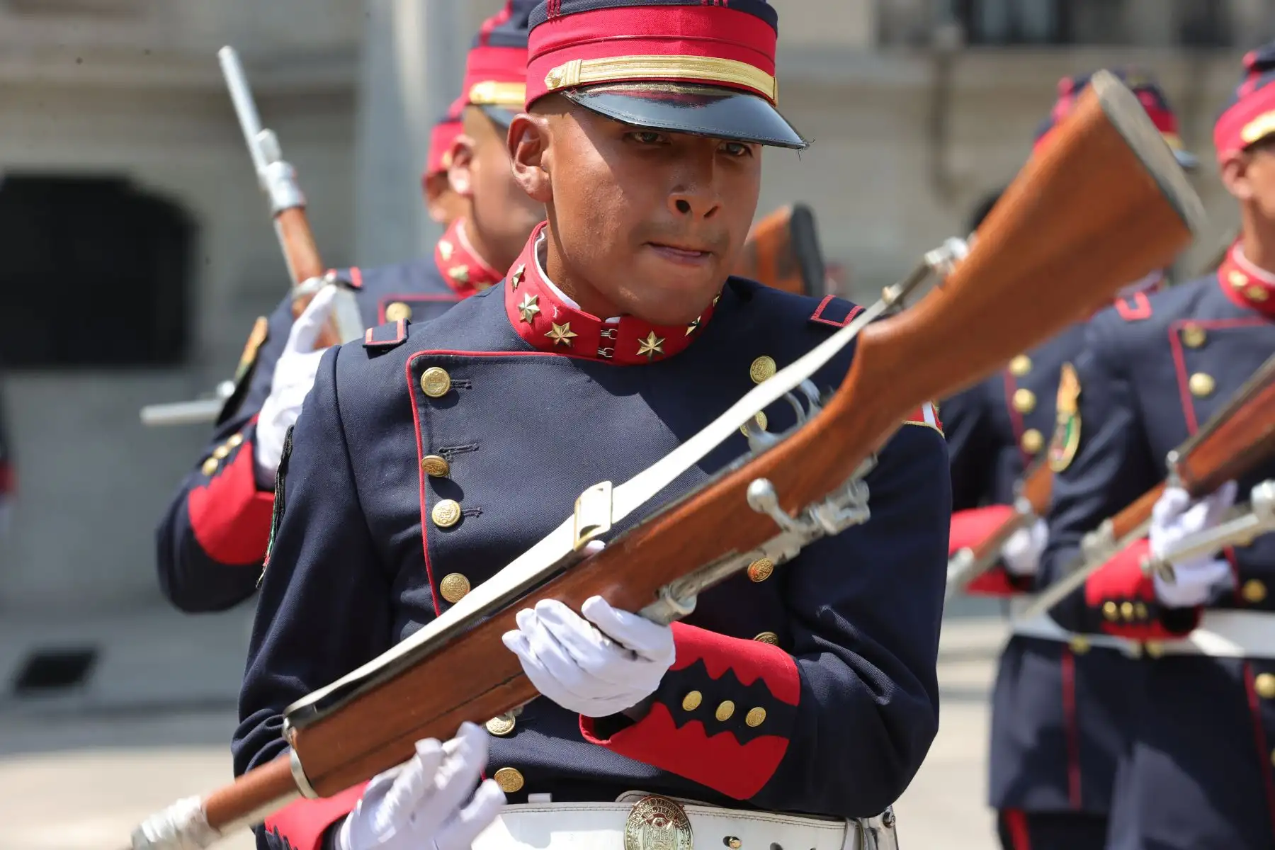 Tradicional cambio de guardia en Palacio de Gobierno. 
Foto: ANDINA/ Prensa Presidencia