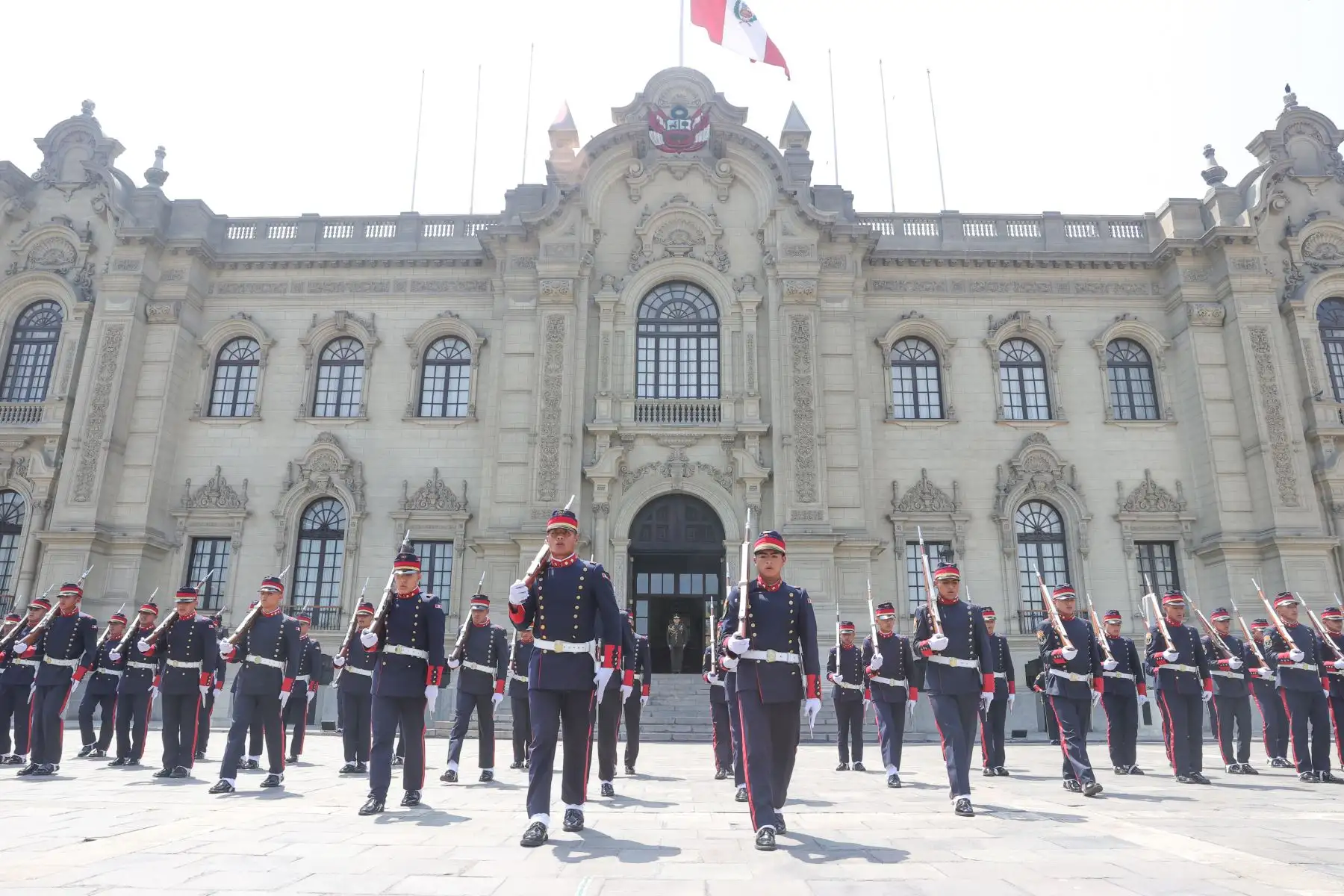Tradicional cambio de guardia en Palacio de Gobierno. 
Foto: ANDINA/ Prensa Presidencia