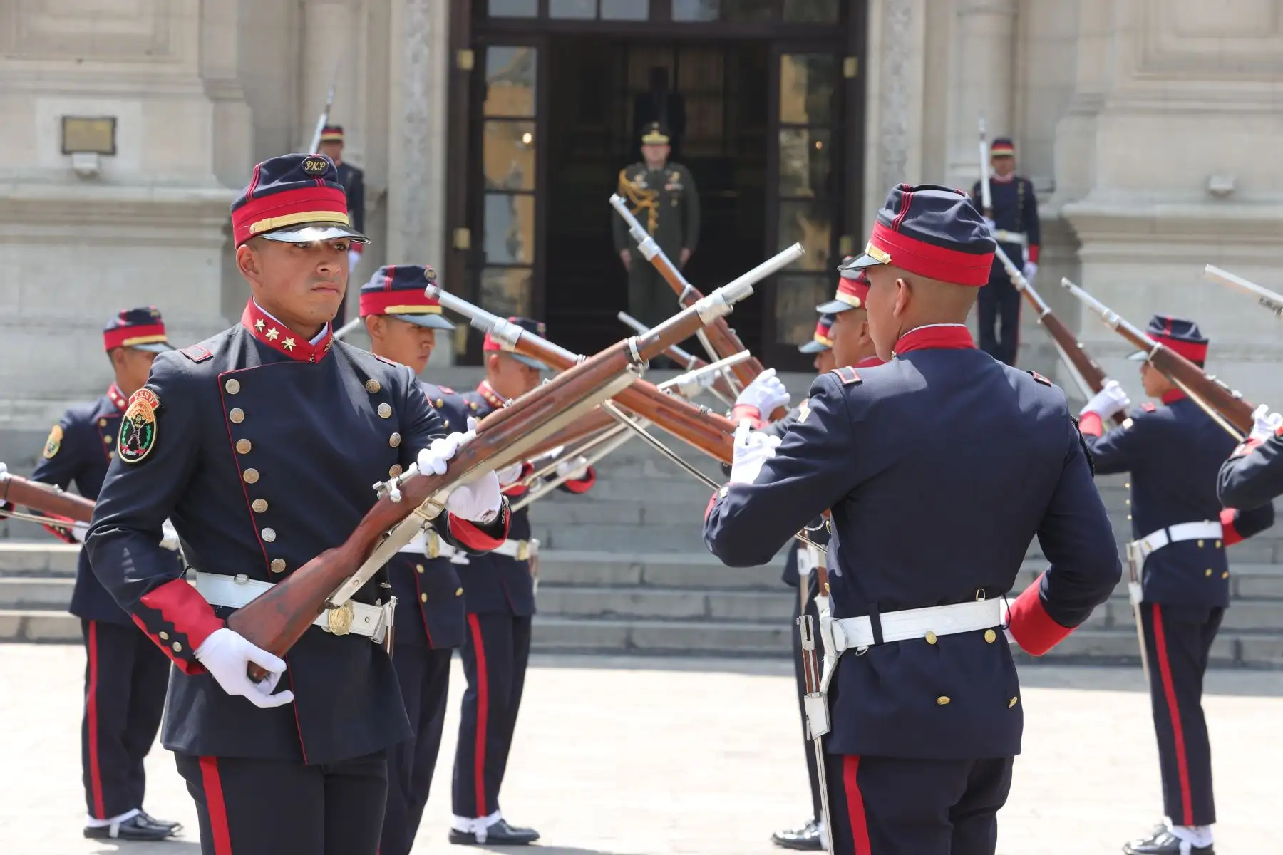 Tradicional cambio de guardia en Palacio de Gobierno. 
Foto: ANDINA/ Prensa Presidencia