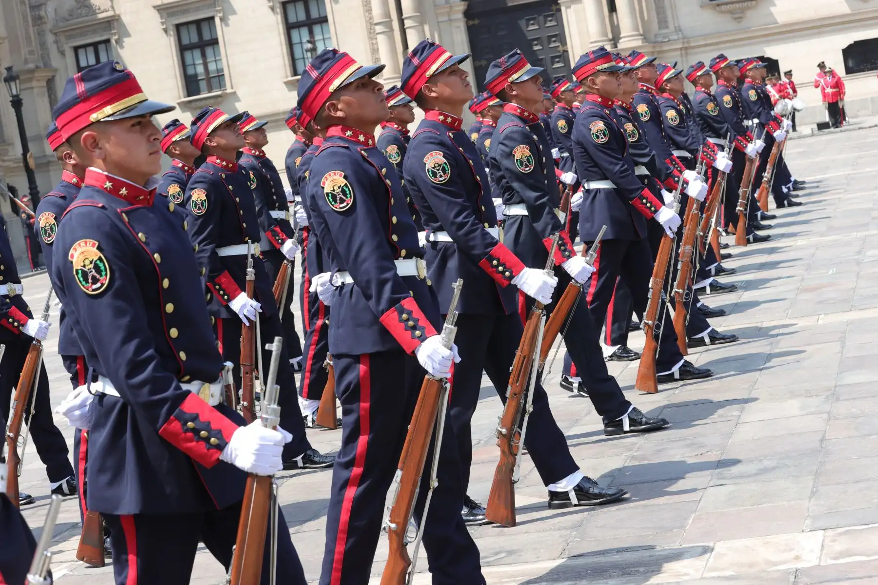 Tradicional cambio de guardia en Palacio de Gobierno. 
Foto: ANDINA/ Prensa Presidencia