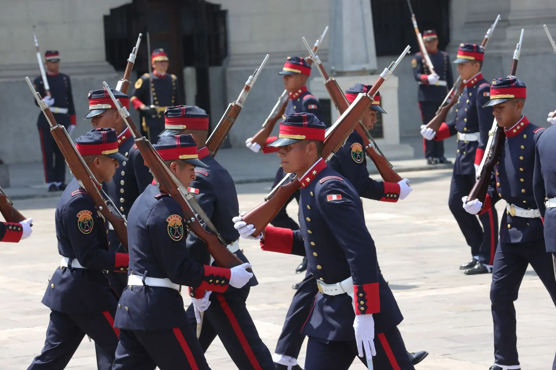 Tradicional cambio de guardia en Palacio de Gobierno. 
Foto: ANDINA/ Prensa Presidencia