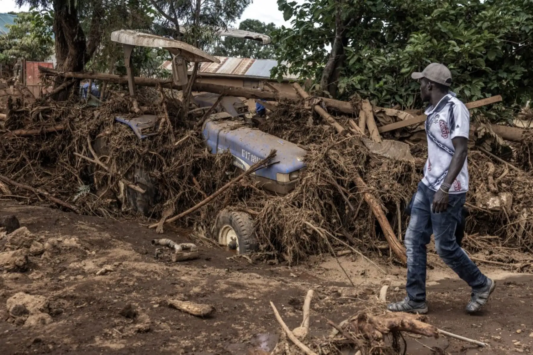 Sin contar este incidente, 76 personas han perdido la vida en Kenia desde marzo debido a las lluvias más intensas de lo habitual que azotan esta región, agravadas por el fenómeno climático de El Niño. Foto: AFP