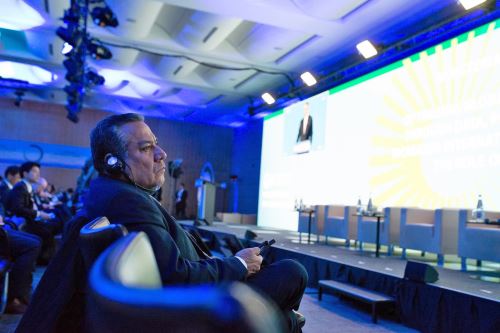 Presidente del Consejo de Ministros, Gustavo Adrianzén, en foro de la OCDE. Foto: ANDINA/difusión.