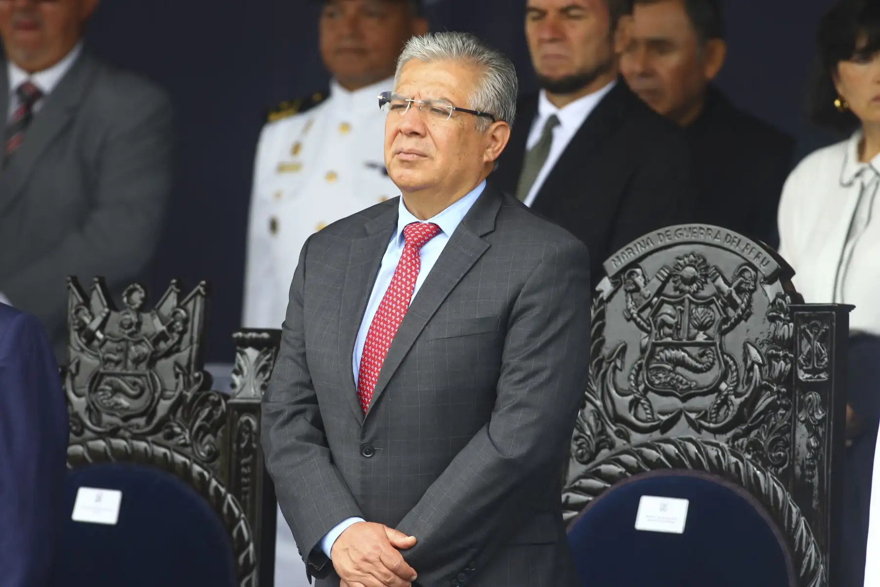 Con una ceremonia civico militar, la Marina de Guerra del Perú conmemora el 158 aniversario del Combate Naval de 2 de Mayo de 1866 en la plaza Cañón del Pueblo del Callao. La ceremonia es presidida por el Ministro de Defensa , Walter Astudillo Chávez y contó con la presencia de autoridades civiles y militares, entre ellos Comandantes Generales extranjeros.

Foto: ANDINA/Eddy Ramos