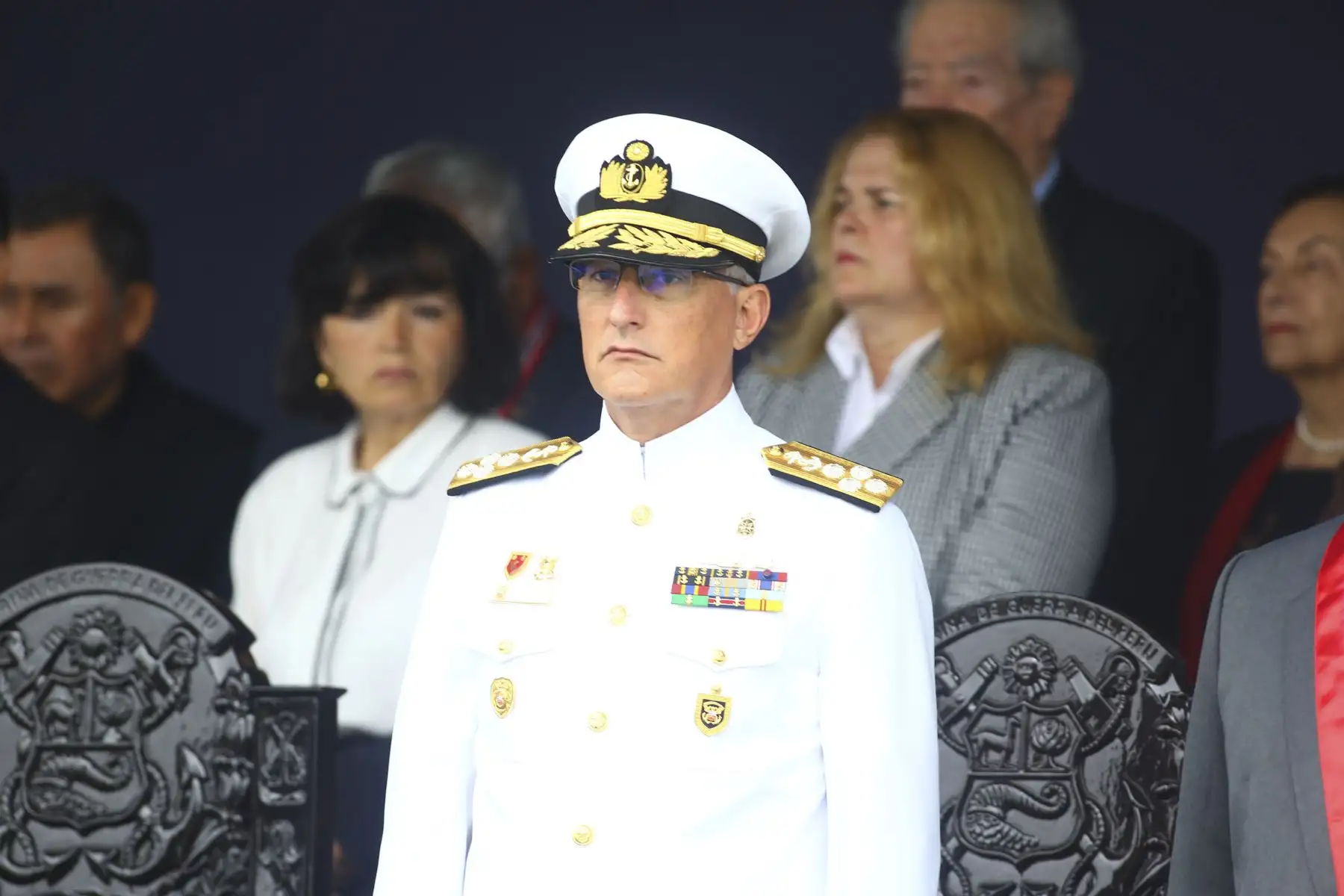 Con una ceremonia civico militar, la Marina de Guerra del Perú conmemora el 158 aniversario del Combate Naval de 2 de Mayo de 1866 en la plaza Cañón del Pueblo del Callao. La ceremonia es presidida por el Ministro de Defensa , Walter Astudillo Chávez y contó con la presencia de autoridades civiles y militares, entre ellos Comandantes Generales extranjeros.

Foto: ANDINA/Eddy Ramos