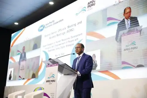 Ministro de Trabajo y Promoción del Empleo, Daniel Maurate Romero, inauguró diálogo sobre la inclusión laboral en foro APEC, en Arequipa.  Foto: Cortesía.