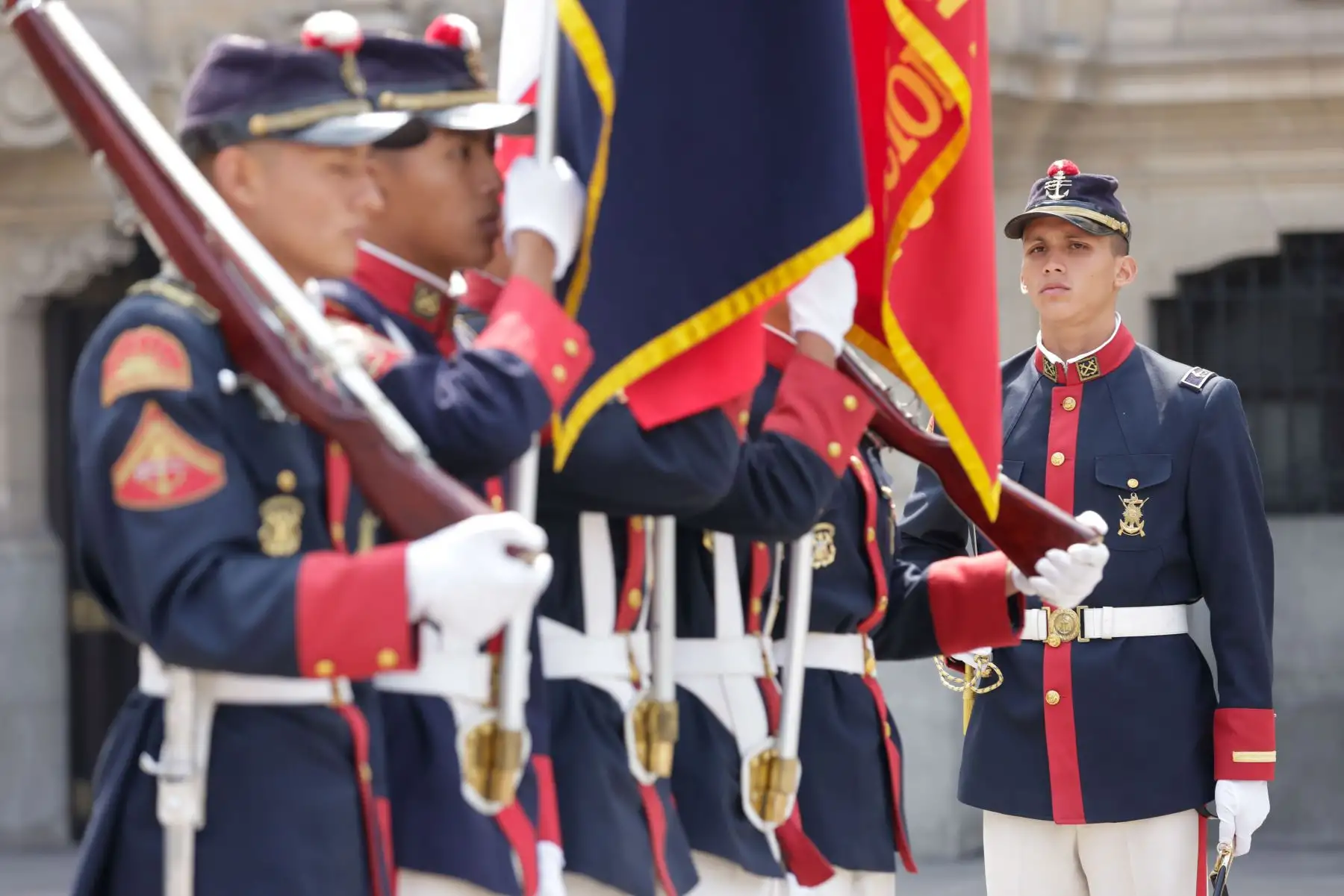 Tradicional cambio de guardia en Palacio de Gobierno. Foto: ANDINA/ Prensa Presidencia