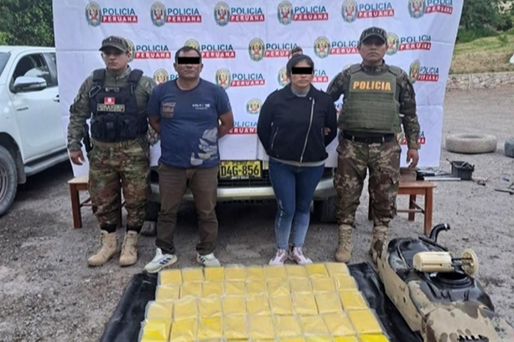 La Policía intervino a dos personas y decomisó 48 kilogramos de droga en la provincia ayacuchana de La Mar. Foto: ANDINA/Difusión