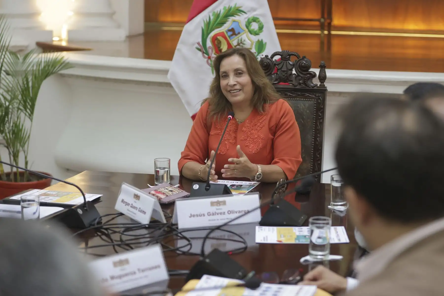 La jefa de Estado lideró reunión de trabajo con autoridades y representantes de la Cámara Peruana del Libro.
Foto: ANDINA/Prensa Presidencia