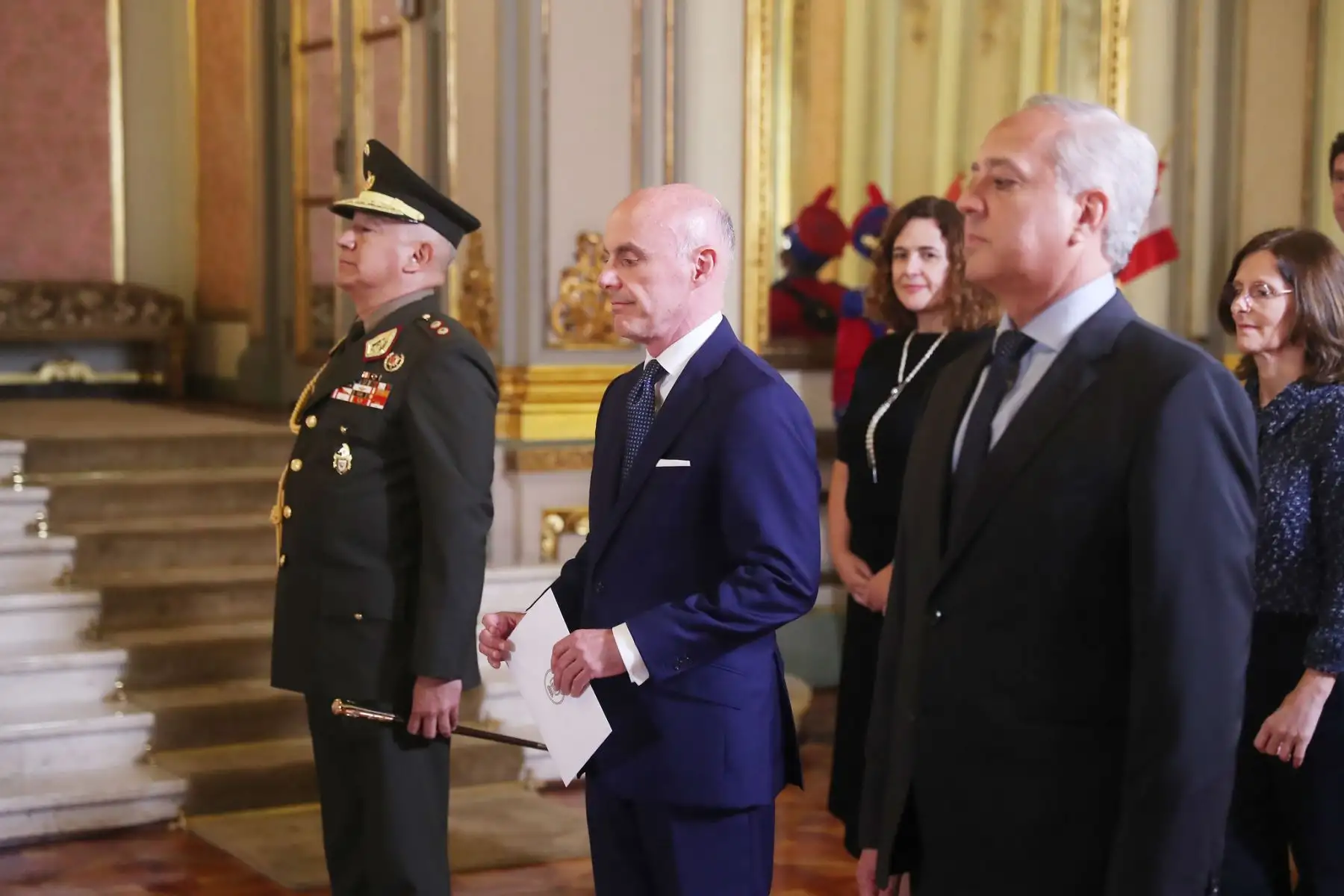 Ceremonia de presentación de cartas credenciales de embajadores residentes de Argentina y España.
Foto: ANDINA/Prensa Presidencia