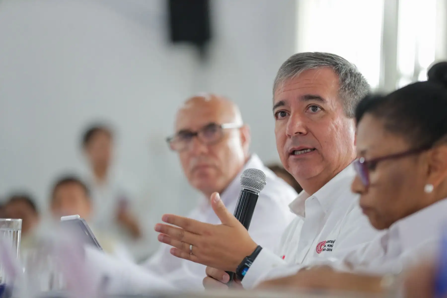 Desde Iquitos, el ministro de Transportes y Comunicaciones, Raúl Pérez Reyes, participa en la mesa de trabajo "Articulación para el desarrollo y la reactivación económica de Loreto", junto al jefe del Gabinete y demás ministros. Foto: ANDINA/PCM